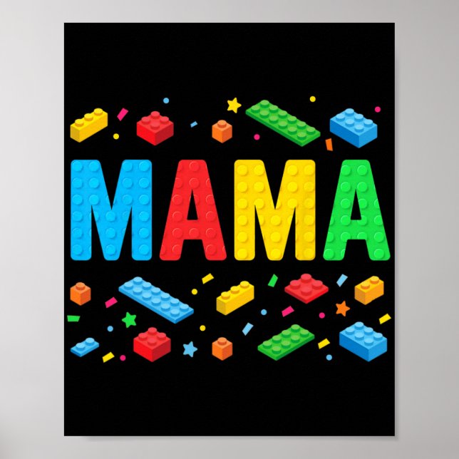 Master Builder Bygger Bricks Blocks Funny Mor Poster (Framsidan)
