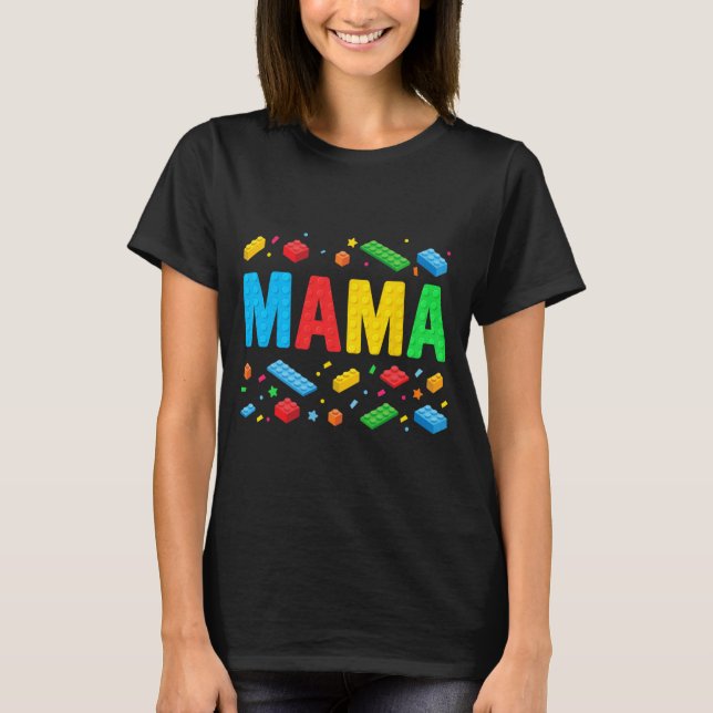Master Builder Bygger Bricks Blocks Funny Mor T Shirt (Framsida)