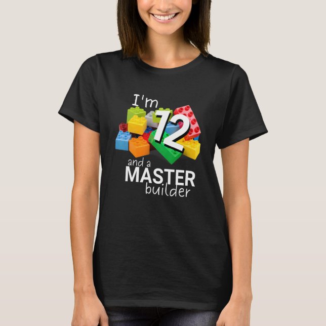 Master Builder Cute Block Bygger 12:e-födelsedag B T Shirt (Framsida)
