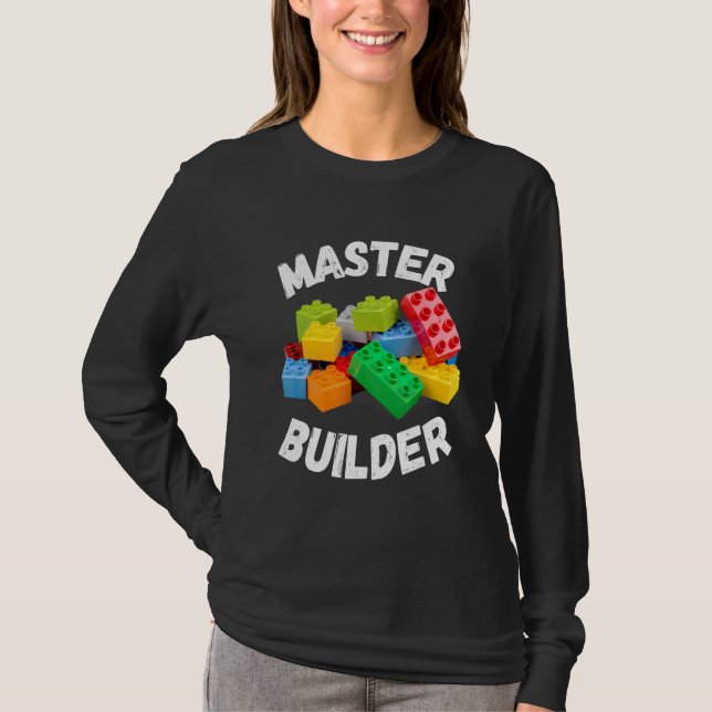 Master Builder Cute Block Bygger Kids Boys 1 T Shirt (Framsida)