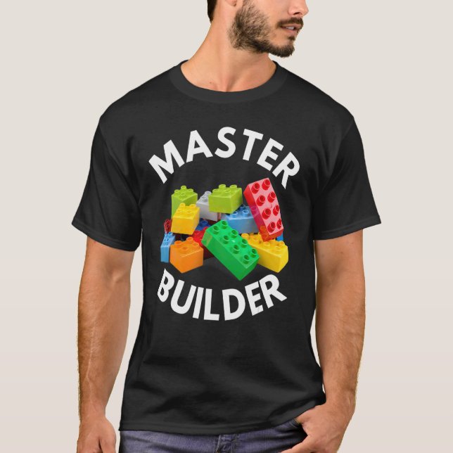 Master Builder Cute Block Bygger Kids Boys 2 T Shirt (Framsida)