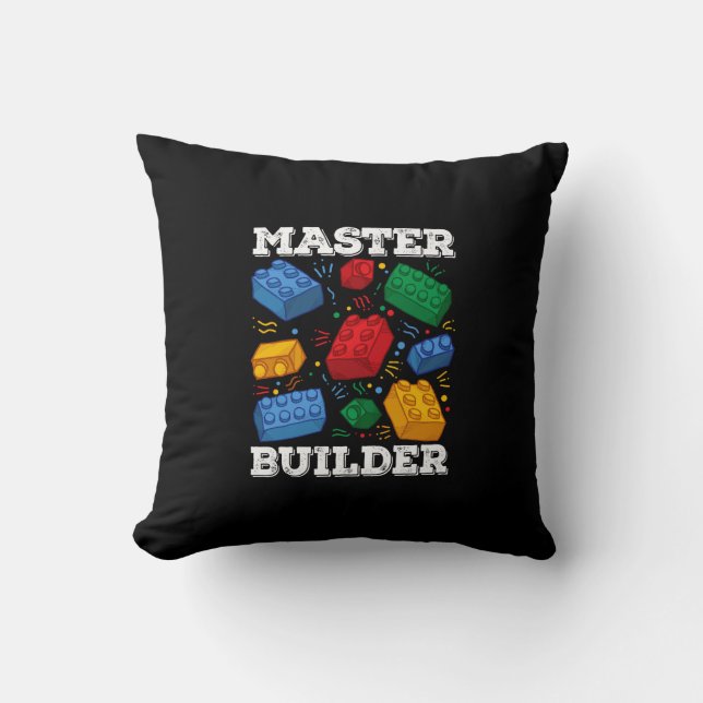 Master Builder Cute Block Bygger Kids Leksaker Bri Kudde (Framsida)