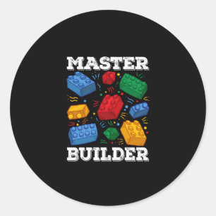 Master Builder Cute Block Bygger Kids Leksaker Bri Runt Klistermärke