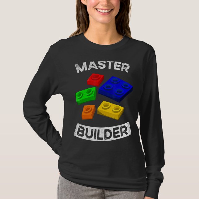 Master Builder Cute Block Bygger Kids Leksaker Bri T Shirt (Framsida)