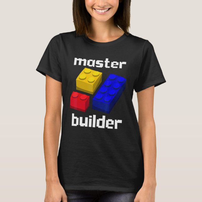 Master Builder Cute Block Bygger Kids Leksaker Bri T Shirt (Framsida)