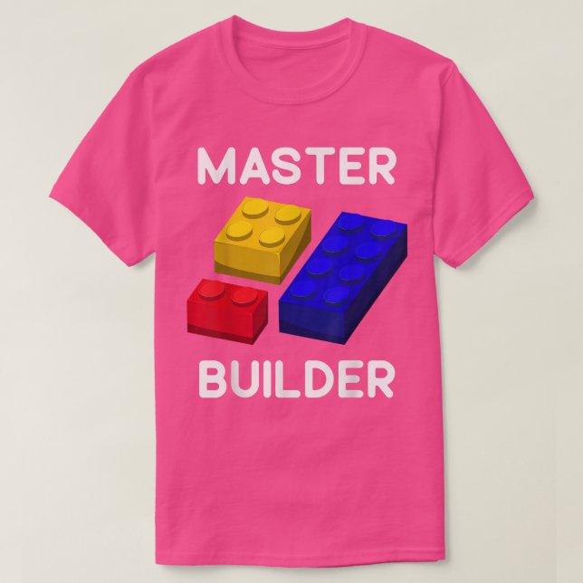 Master Builder Cute Block Bygger Kids Leksaker Bri T Shirt (Design framsida)