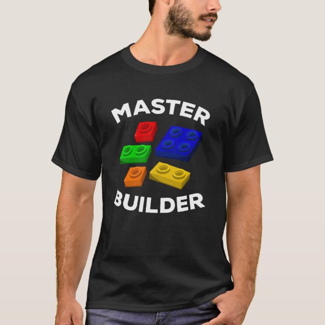 Master Builder Cute Block Bygger Kids Leksaker Bri T Shirt (Framsida)