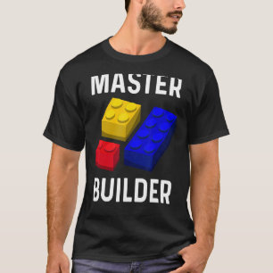 Master Builder Cute Block Bygger Kids Leksaker Bri T Shirt
