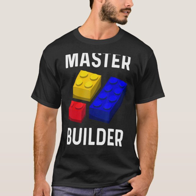 Master Builder Cute Block Bygger Kids Leksaker Bri T Shirt (Framsida)