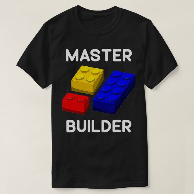 Master Builder Cute Block Bygger Leksaker Brick Bu T Shirt (Design framsida)