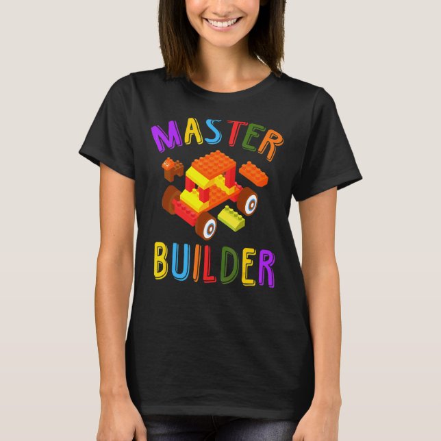 Master Builder Cute Brick Builder blockerar Leksak T Shirt (Framsida)