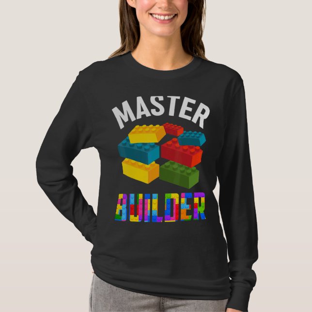 Master Builder Cute Brick Builder blockerar Leksak T Shirt (Framsida)