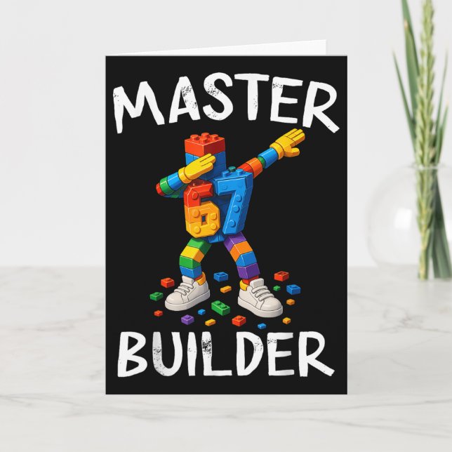 Master Builder Dabbing 67 Meme Building Blocks Bri Kort (Framsida)