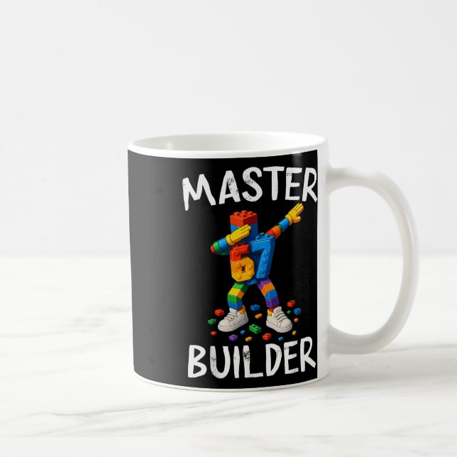 Master Builder Dabbing 67 Meme Byggblock Bri Kaffemugg (Höger)