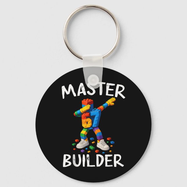 Master Builder Dabbing 67 Meme Byggnadsblock Bri Nyckelring (Framsida)
