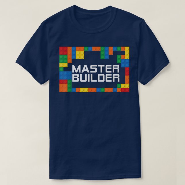 Master Builder Engineer Big Building Blocks Build  T Shirt (Design framsida)