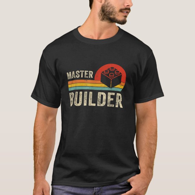 Master Builder Funny Building Blocks Tee for Kids  (Framsida)