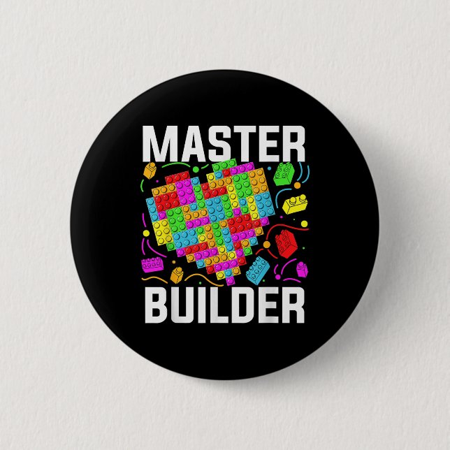 Master Builder Heart Block Brick Byggnad Knapp (Framsida)