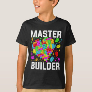 Master Builder Heart Block Brick Byggnad T Shirt