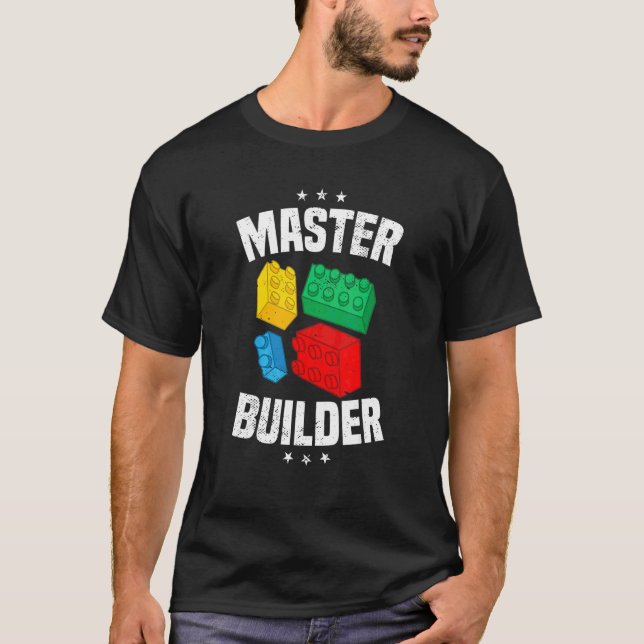 Master Builder Kids Bygger block Brick Leksak Boys T Shirt (Framsida)