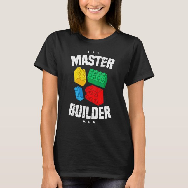 Master Builder Kids Bygger block Brick Leksak Boys T Shirt (Framsida)