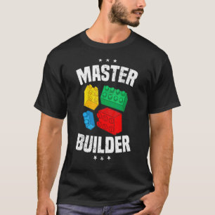 Master Builder Kids Bygger block Brick Leksak Boys T Shirt