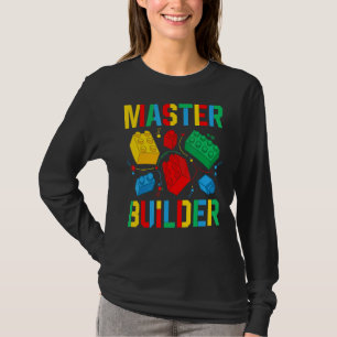 Master Builder Kids Bygger block Brick Leksak Mast T Shirt