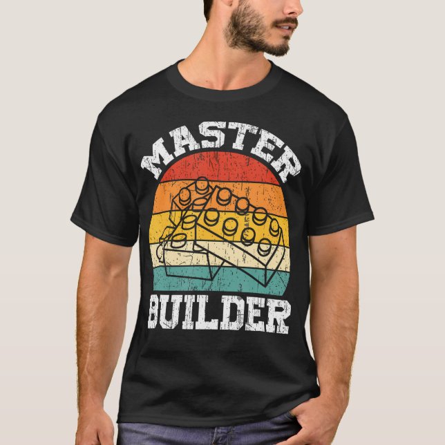 Master Builder Kids Bygger block Brick Leksak Mast T Shirt (Framsida)