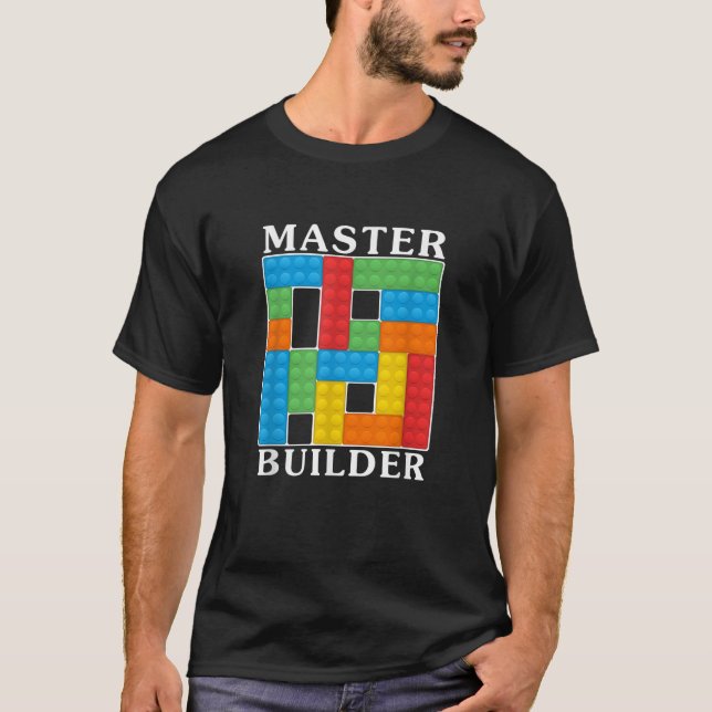 Master Builder Kids Bygger block Bricks Leksaker G T Shirt (Framsida)
