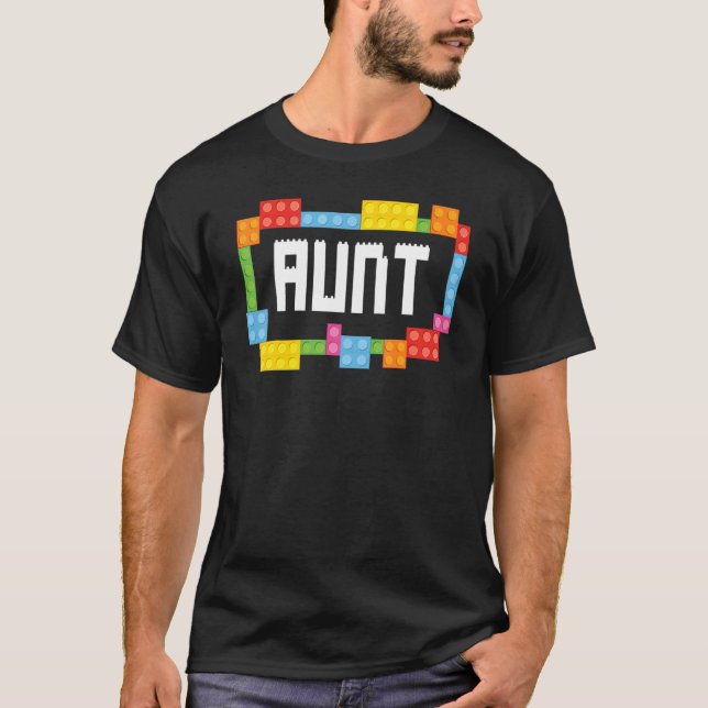 Master Builder Moster Bricks Blocks Byggnad Family T Shirt (Framsida)