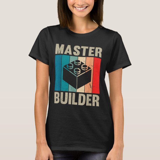 Master Builder Recto Pojkar Byggnadsblock Lekset T Shirt (Framsida)