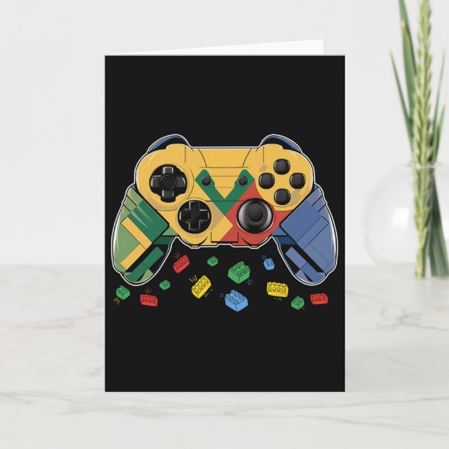 Master Builder Video Game Block Brick Bygge Barn Kort (Framsida)