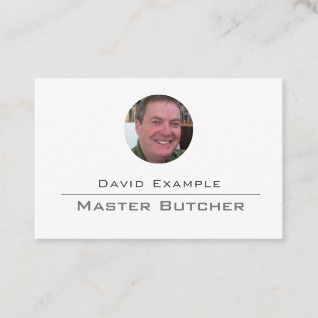 Master Butcher med Photo of Holder Visitkort (Framsida)