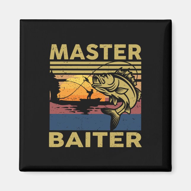 Master Byiter Fishing-shirt Funny Grandpa B Pappa  Magnet (Framsidan)