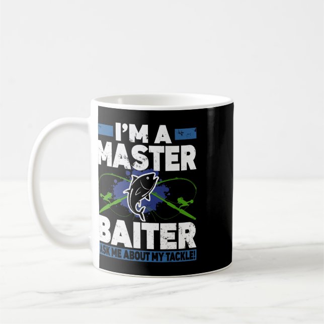 Master Byiter Tröja Rolig Fiske Fiskare Fisk  Kaffemugg (Vänster)