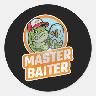 Master Byiter Vintage B Fishing Funny Angler 1 Runt Klistermärke