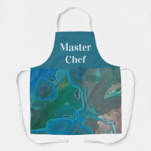 Master Chef Abstrakt Blue Grönt Swirled Gemstone