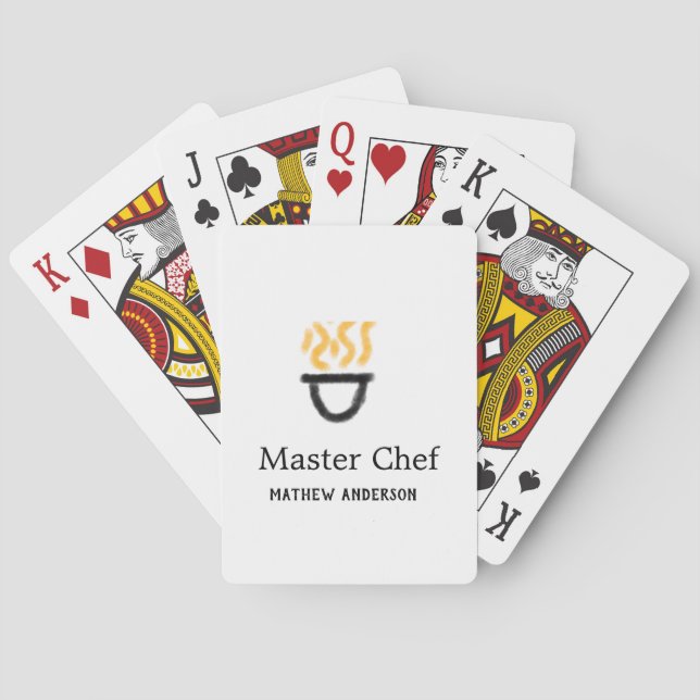 Master chef add name black pan yellow fire fume co casinokort (Baksidan)