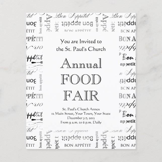 Master Chef Bon Appetit Food Älskare Flygblad (Baksidan)