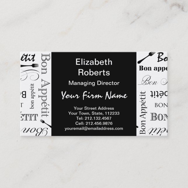 Master Chef Bon Appetit Food Älskare Visitkort (Framsida)