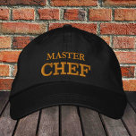 MASTER CHEF broderade basebollsockeln guld / svart Broderad Keps<br><div class="desc">Hattbroderade: Klassiskt golden/vitt basebolllock i mode med texten "MASTER CHEF" för världens bästa kock,  mästerkock,  barbecue guru,  kokguide/familjehattar</div>