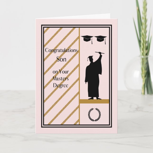 Master Degree Card för son Kort (Framsida)