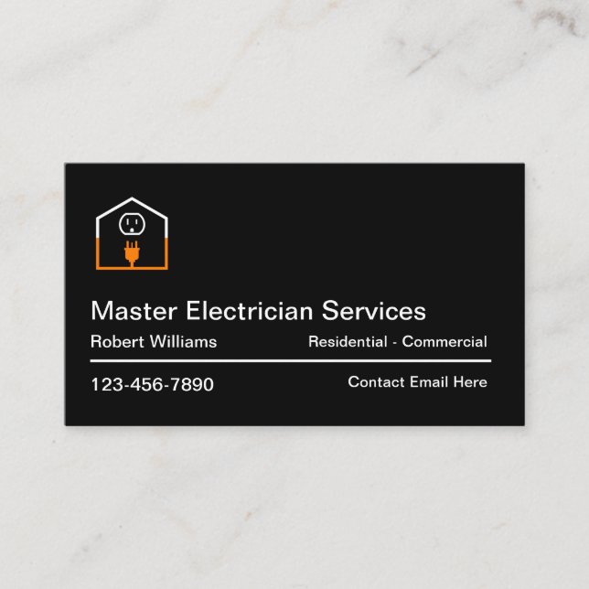 Master Electrician Affärskorts Visitkort (Framsida)