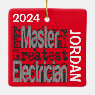 Master Electrician Extraordinaire ANPASSNINGSBAR Julgransprydnad Keramik
