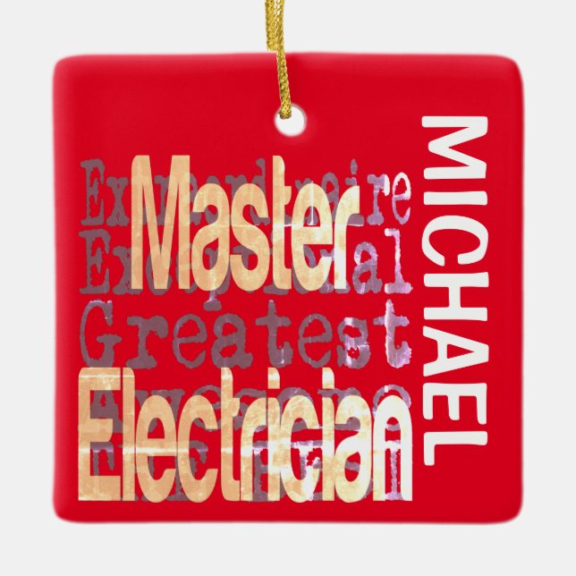 Master Electrician Extraordinaire ANPASSNINGSBAR Julgransprydnad Keramik (Framsida)