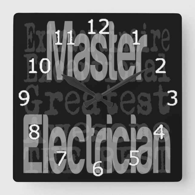 Master Electrician Extraordinaire Fyrkantig Klocka (Framsida)