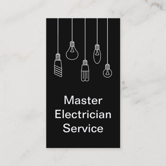 Master Electrician Modern Lodrät Visitkort (Framsida)