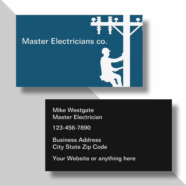 Master Electrician Service Dubbla Side Visitkort (Skapare uppladdad)