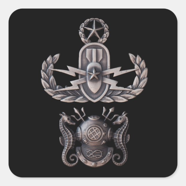 Master EOD Master Diver Fyrkantigt Klistermärke (Framsida)