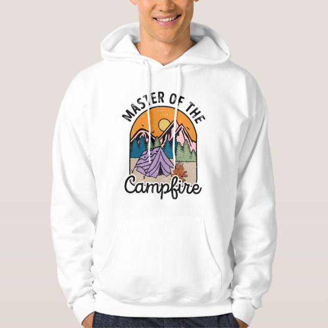 Mäster för Campfire Funny Camping Vintage Hoodie (Framsida)
